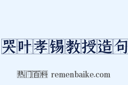 哭叶孝锡教授造句是什么意思的图片